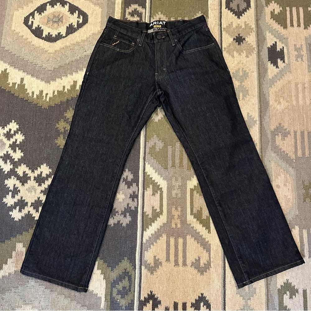 Ariat Work Rebar M4 Men's Low Rise Boot Cut Jean 30x30 Flannel Lined NEW